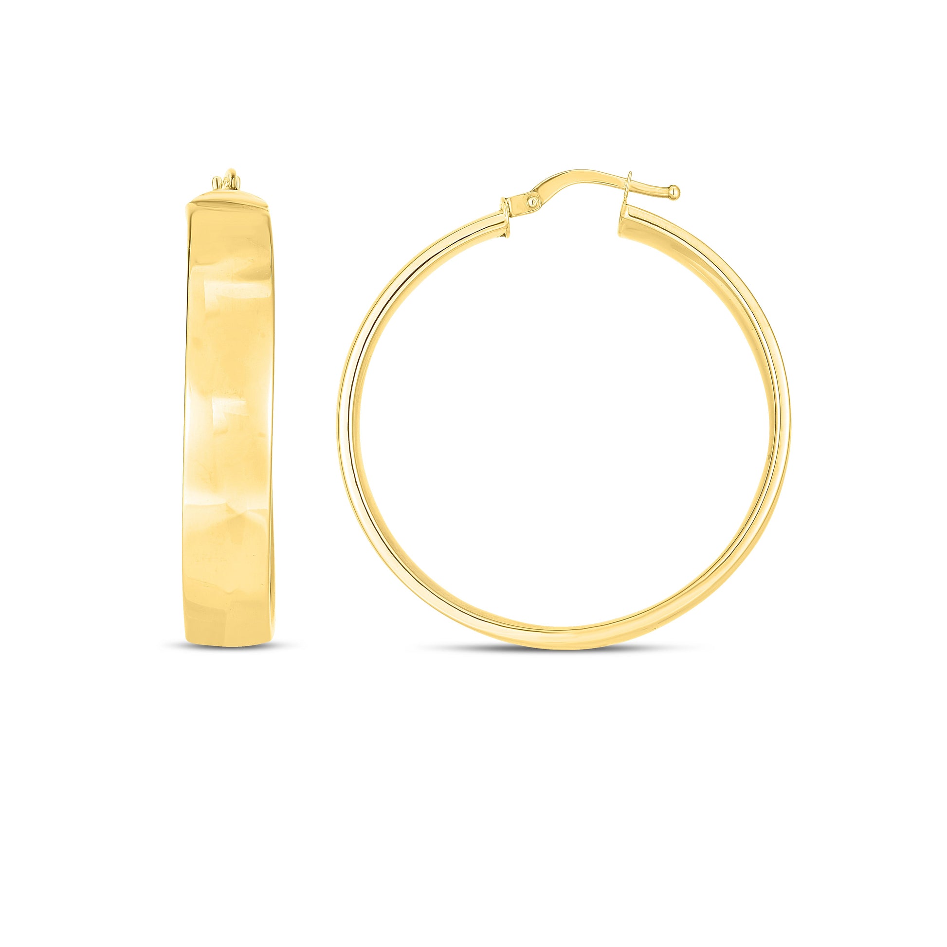 Royal Chain 14K 25mm Wedding Band Hoops ER14368