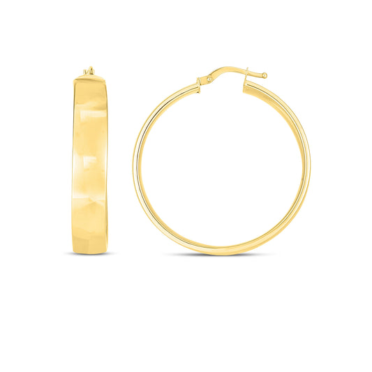 Royal Chain 14K 25mm Wedding Band Hoops ER14368