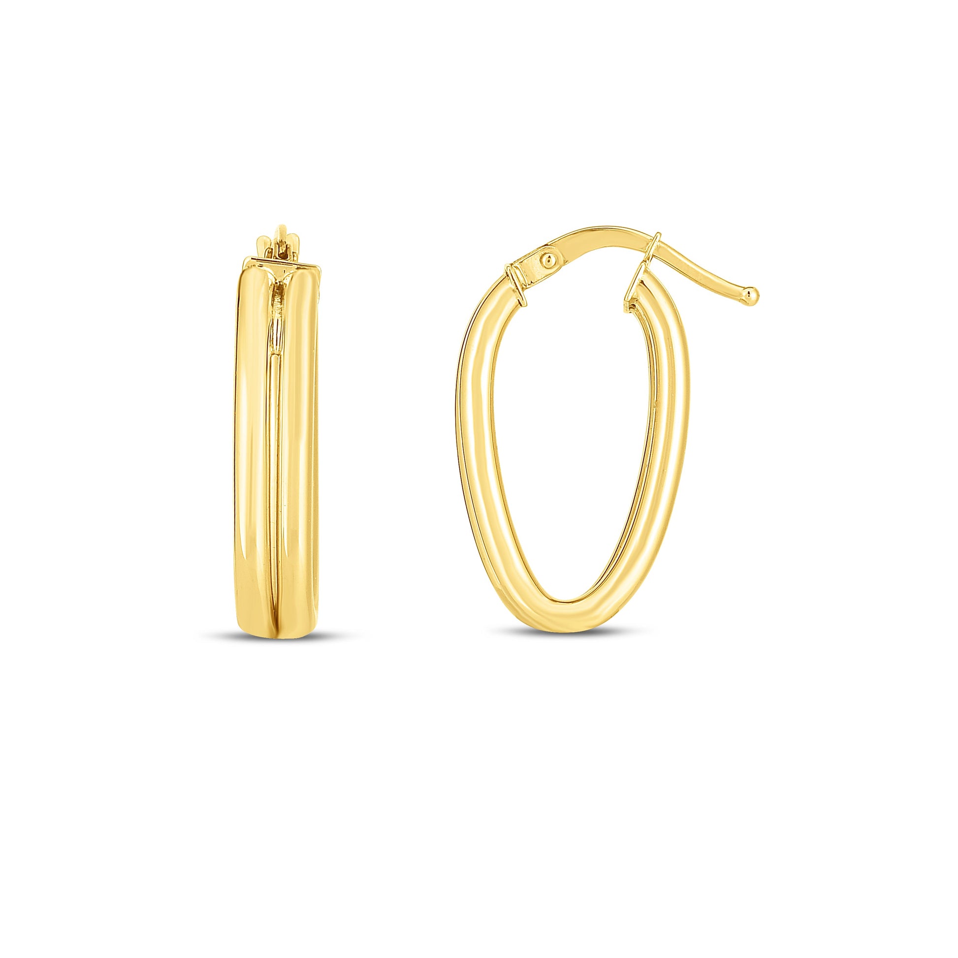 Royal Chain 14K Double Oval Hoop Earrings ER14371