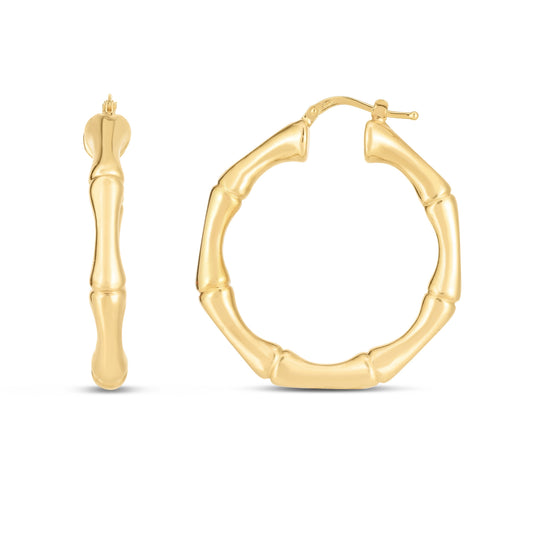 Royal Chain 14K Large 35mm Bamboo Hoops ER14443