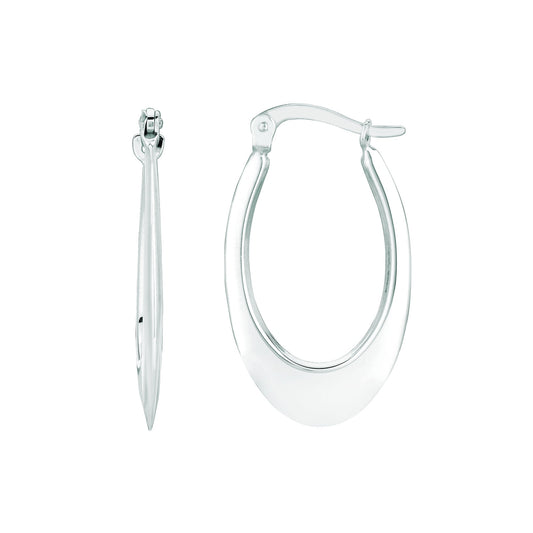 Royal Chain 14K Gold Polished Graduated Oval Back to Back Hoop Earring ER155