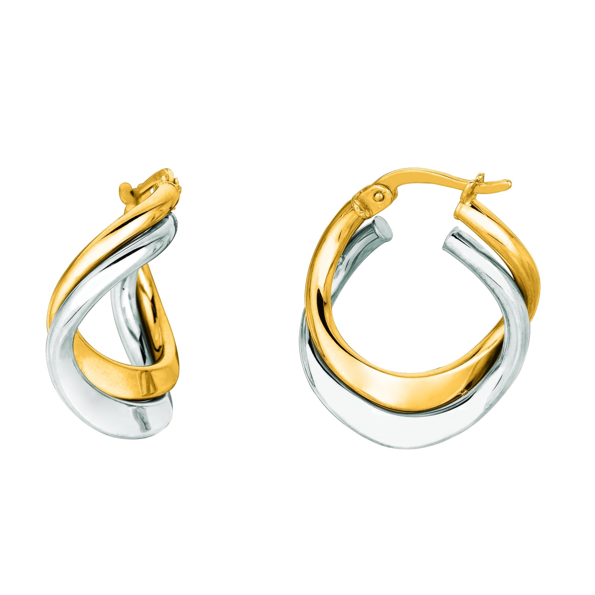 Royal Chain 14K Gold Mini Freeform Double Hoop Earring ER1599