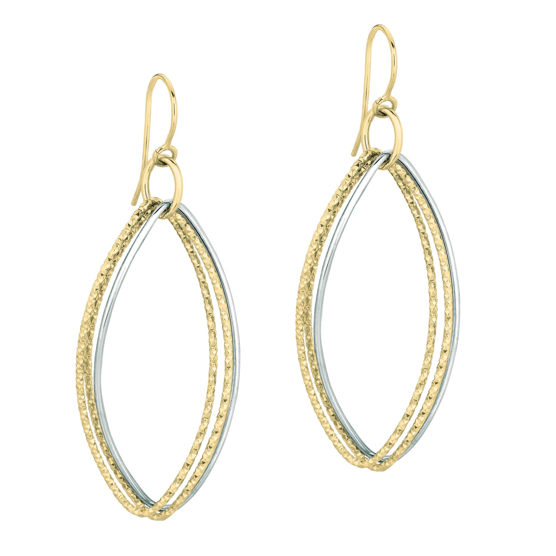 Royal Chain 14K Gold Polished & Diamond Cut Dangle Earring ER1814
