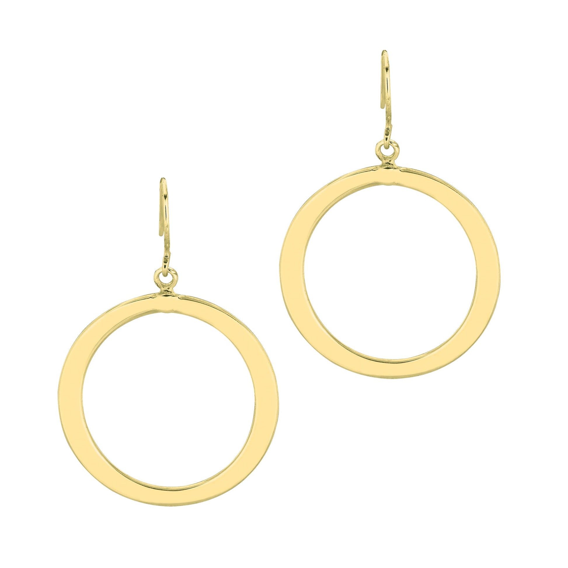 Royal Chain 14K Gold Polished Open Circle Dangle Earring ER1891