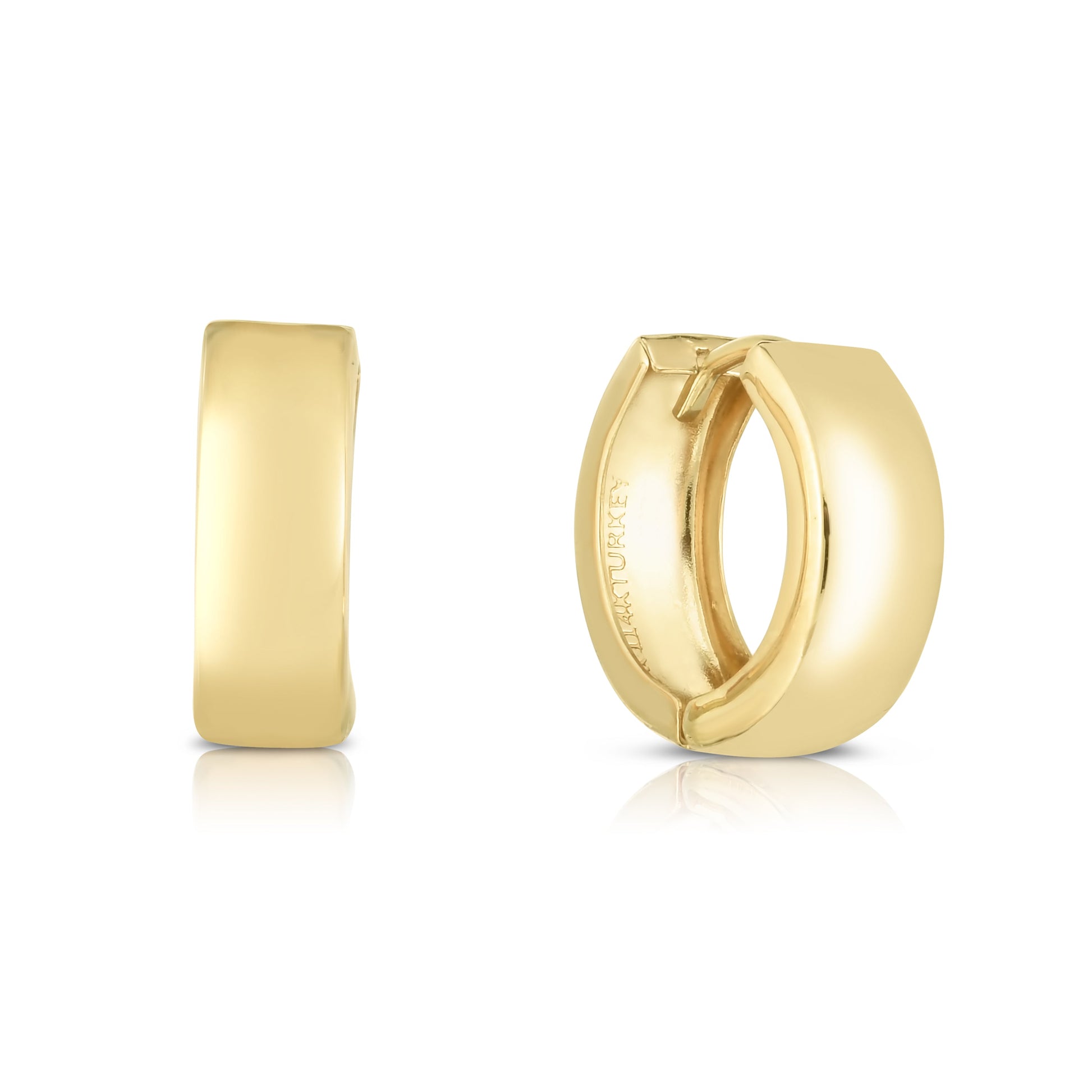 Royal Chain 14K Gold Polished Huggie Earrings ER2040