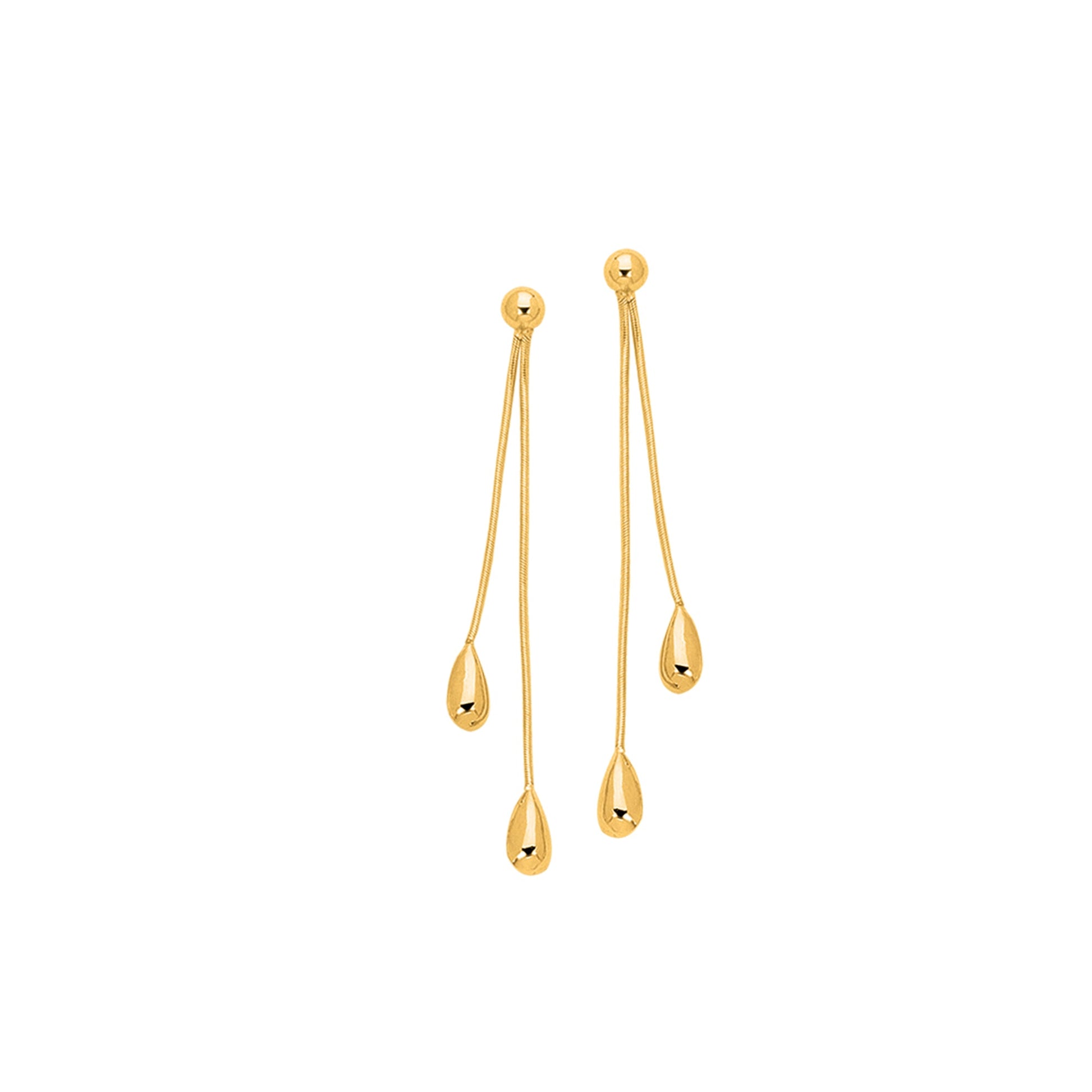 Royal Chain 14K Gold Polished Double Tear Drop Earring ER226