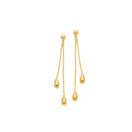 Royal Chain 14K Gold Polished Double Tear Drop Earring ER226