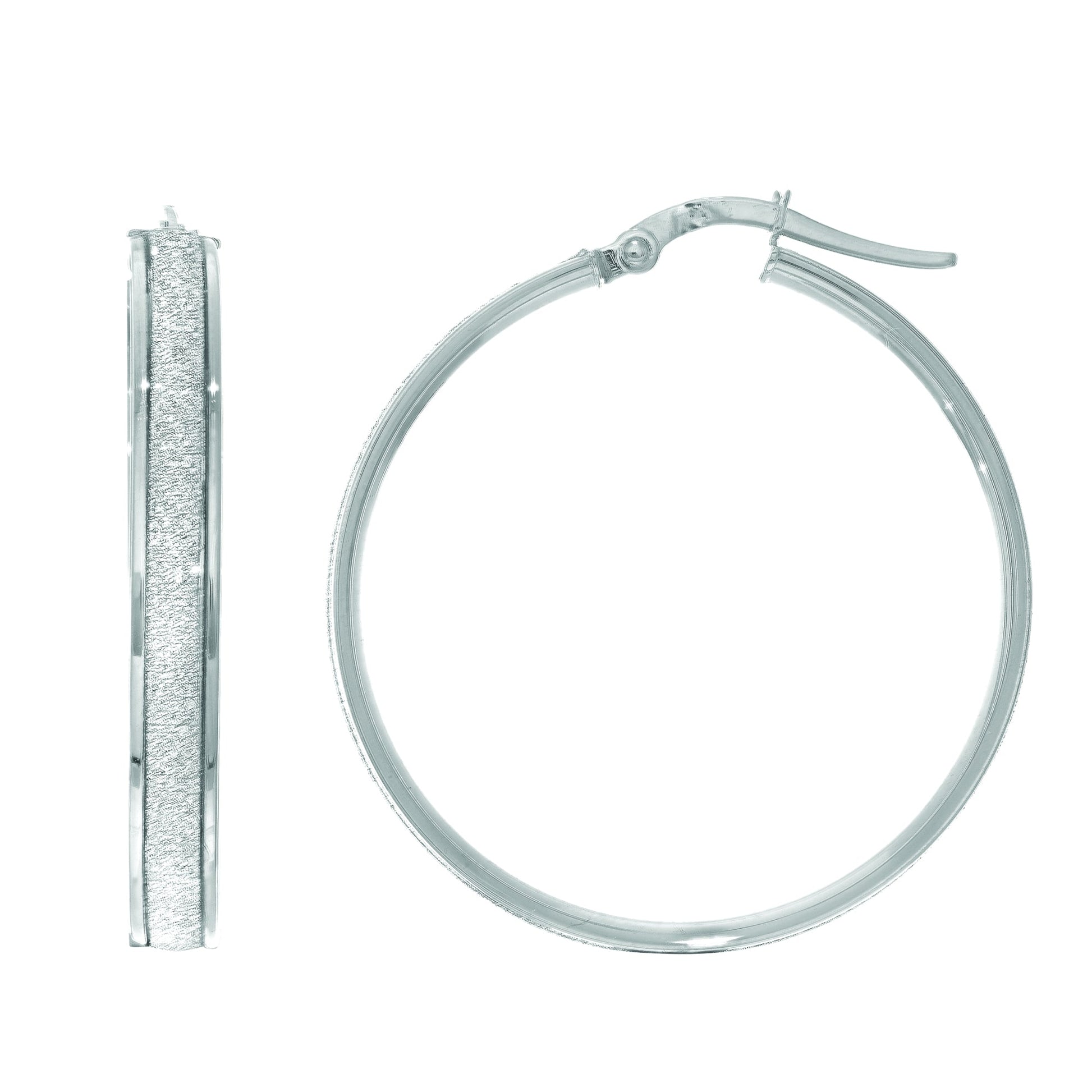 Royal Chain 14K Gold Glitter Hoop Earring ER2930