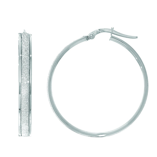 Royal Chain 14K Gold Glitter Hoop Earring ER2930