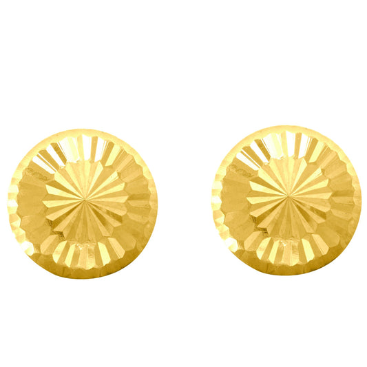 Royal Chain 14K Gold Small Diamond Cut Burst Post Earring ER3045