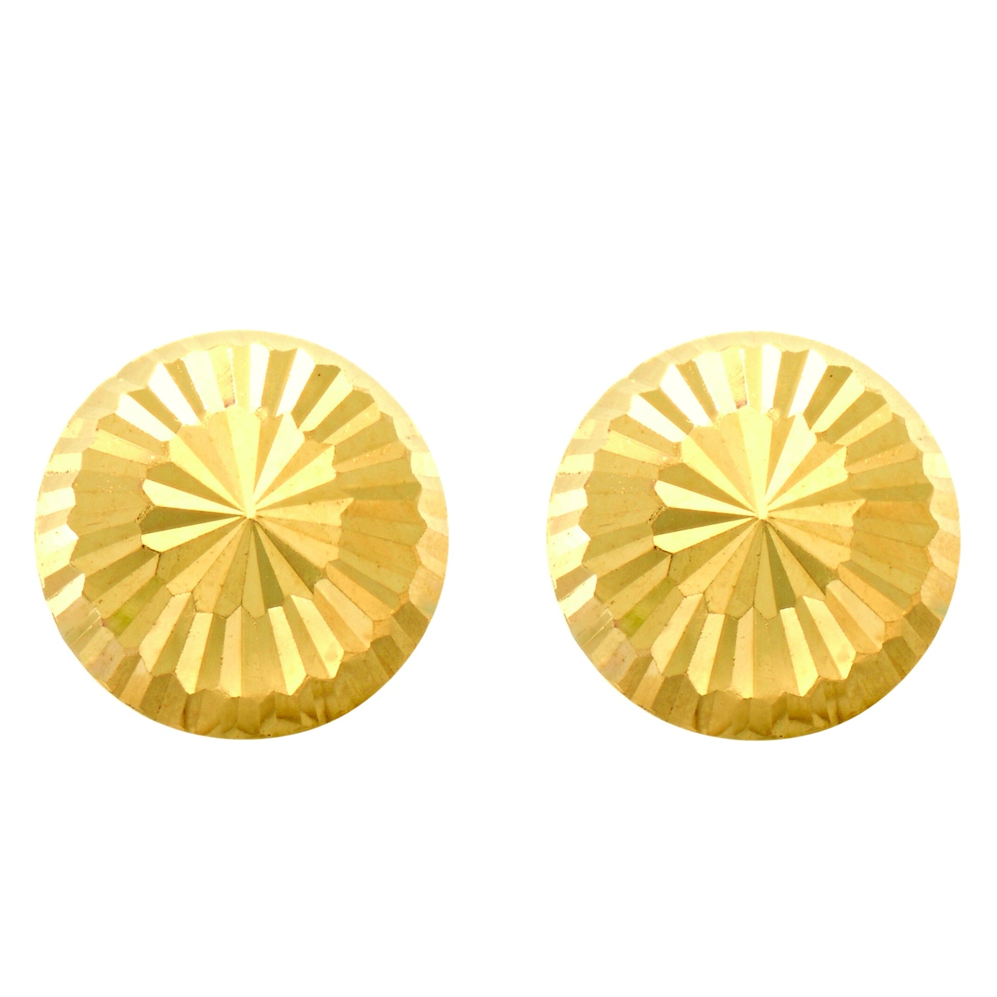 Royal Chain 14K Gold Small Diamond Cut Burst Post Earring ER3045