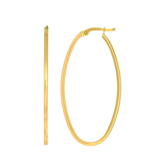 Royal Chain 14K Gold Large Oval Hoop Earring ER3083