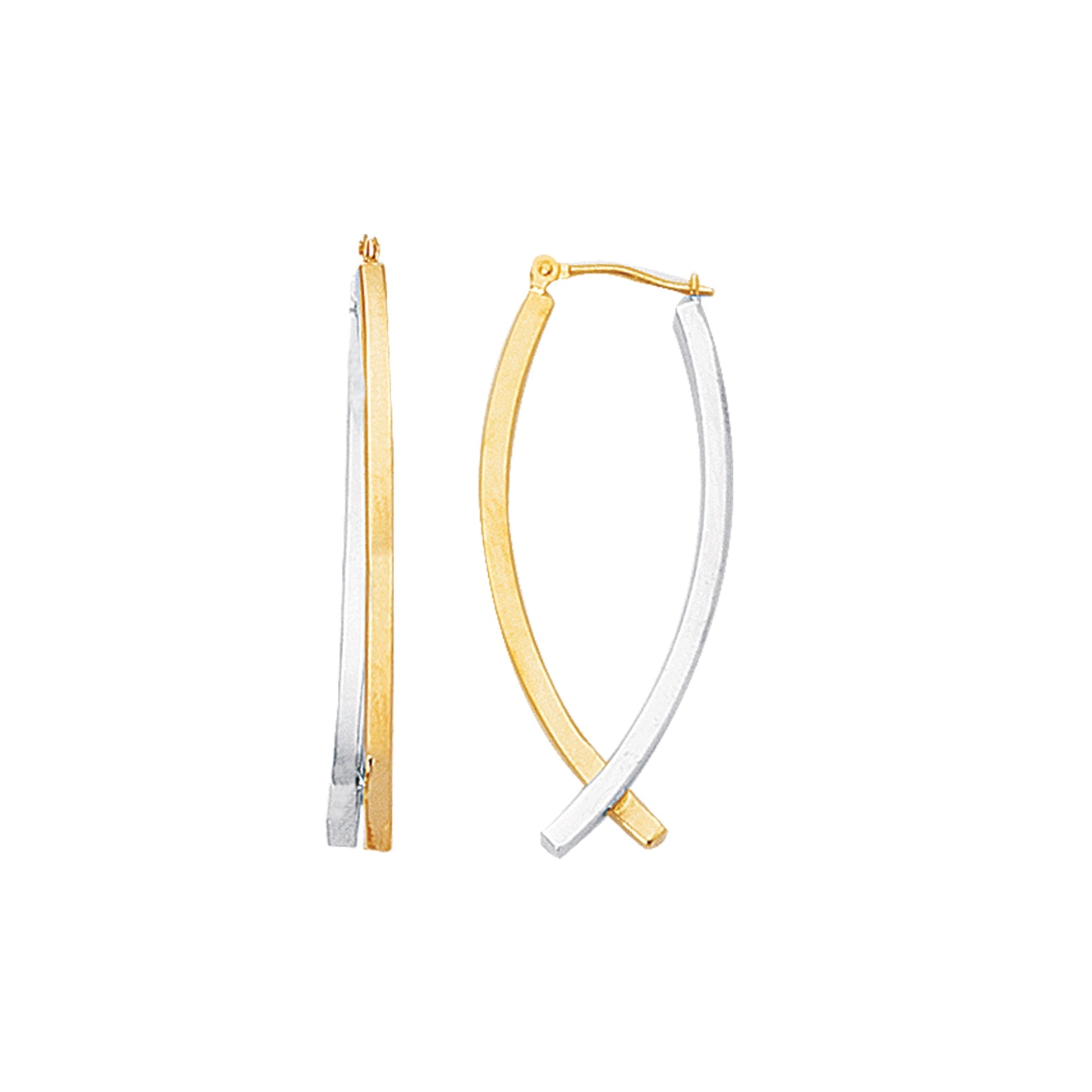 Royal Chain 14K Yellow & White Gold Polished Hoop Earring ER340