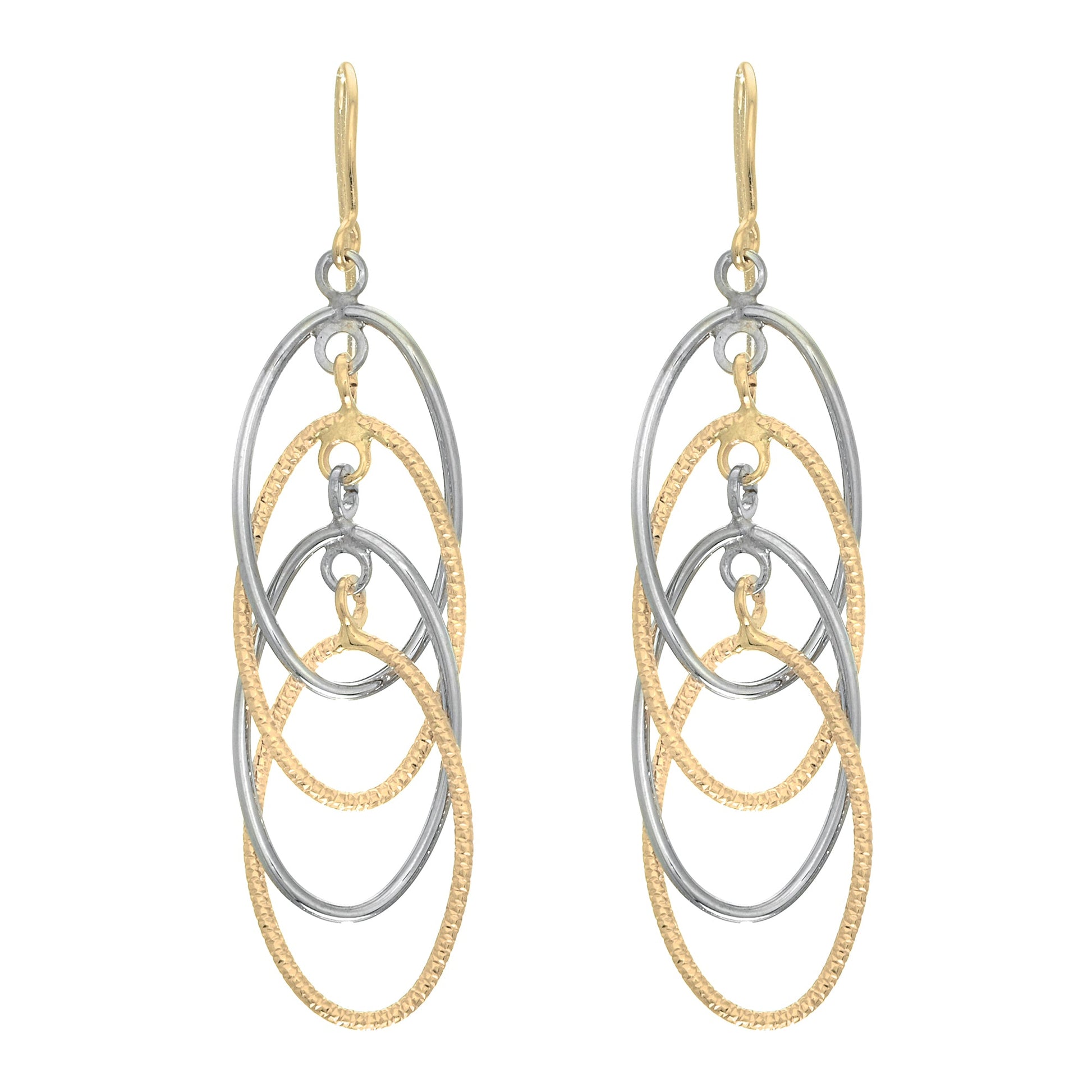 Royal Chain 14K Gold Polished Interlocking Oval Dangle Earring ER3475