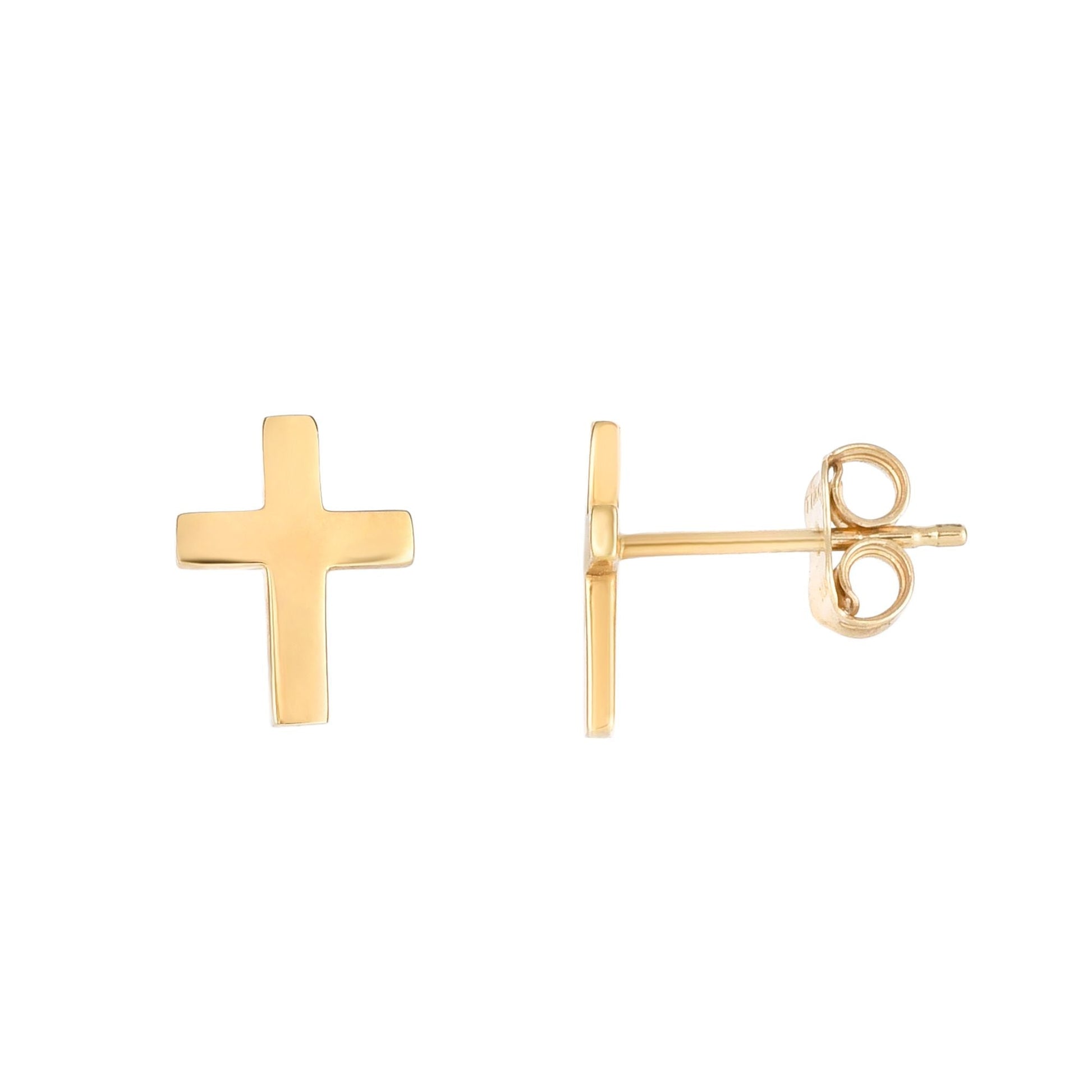 Royal Chain 14K Gold Cross Stud Earring ER4089