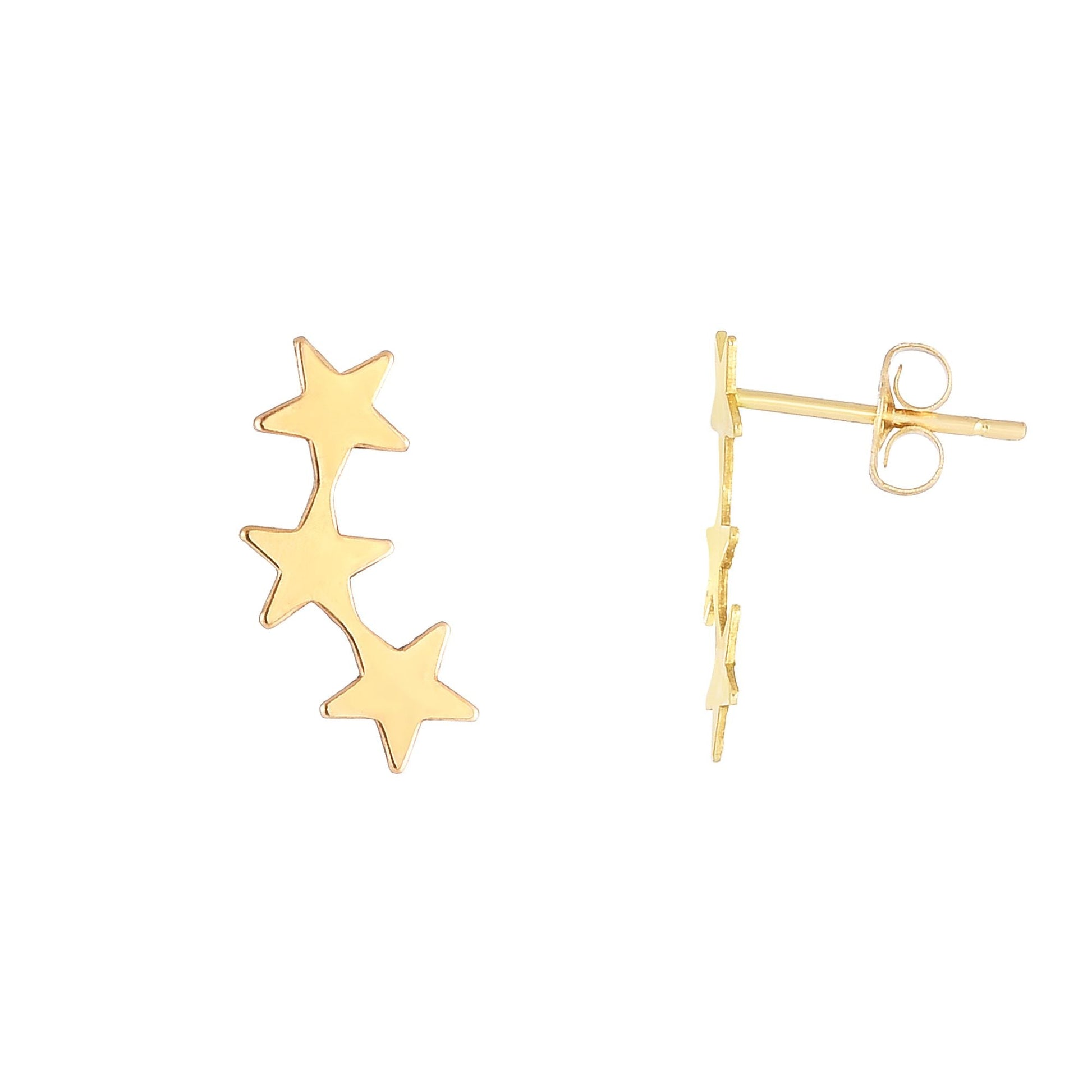 Royal Chain 14K Gold Star Ear Climber ER4135