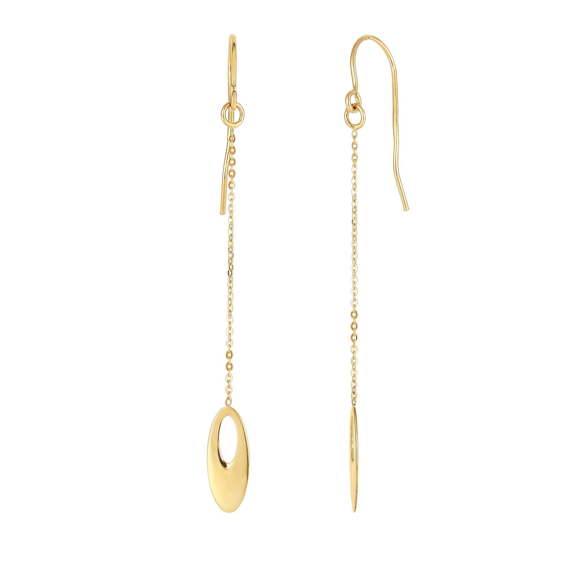 Royal Chain 14K Gold Polished Open Oval Drop Earring ER4682