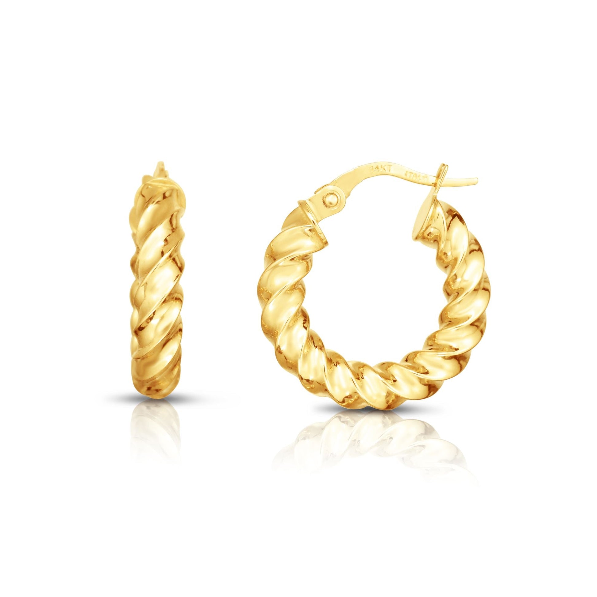 Royal Chain 14K Gold Mini Twist Hoop Earring ER5320