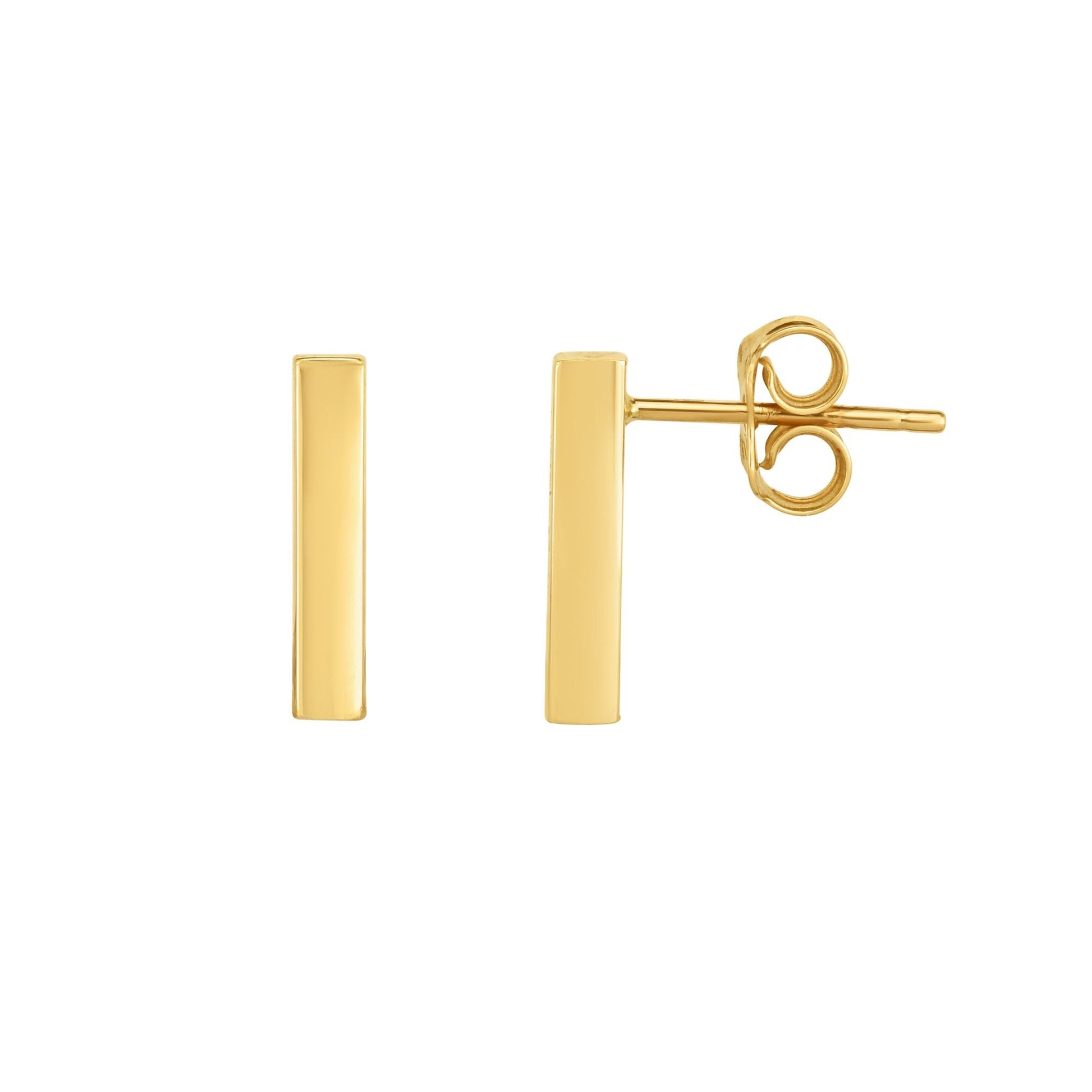 Royal Chain 14K Gold Medium Polished Bar Stud Earring ER6169