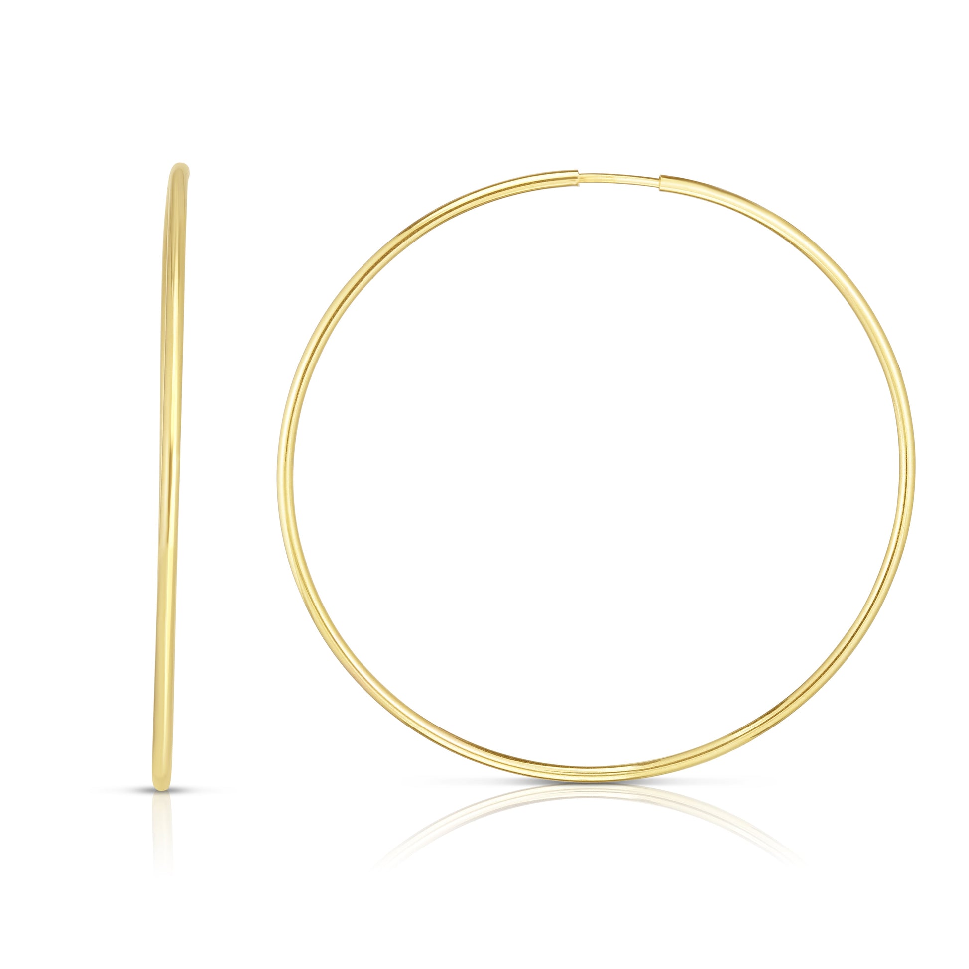 Royal Chain 14K Gold 1.2x35mm Polsihed Endless Hoops ER6573
