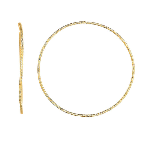 Royal Chain 14K Gold 1.2x50mm Diamond Cut Endless Hoops ER6576
