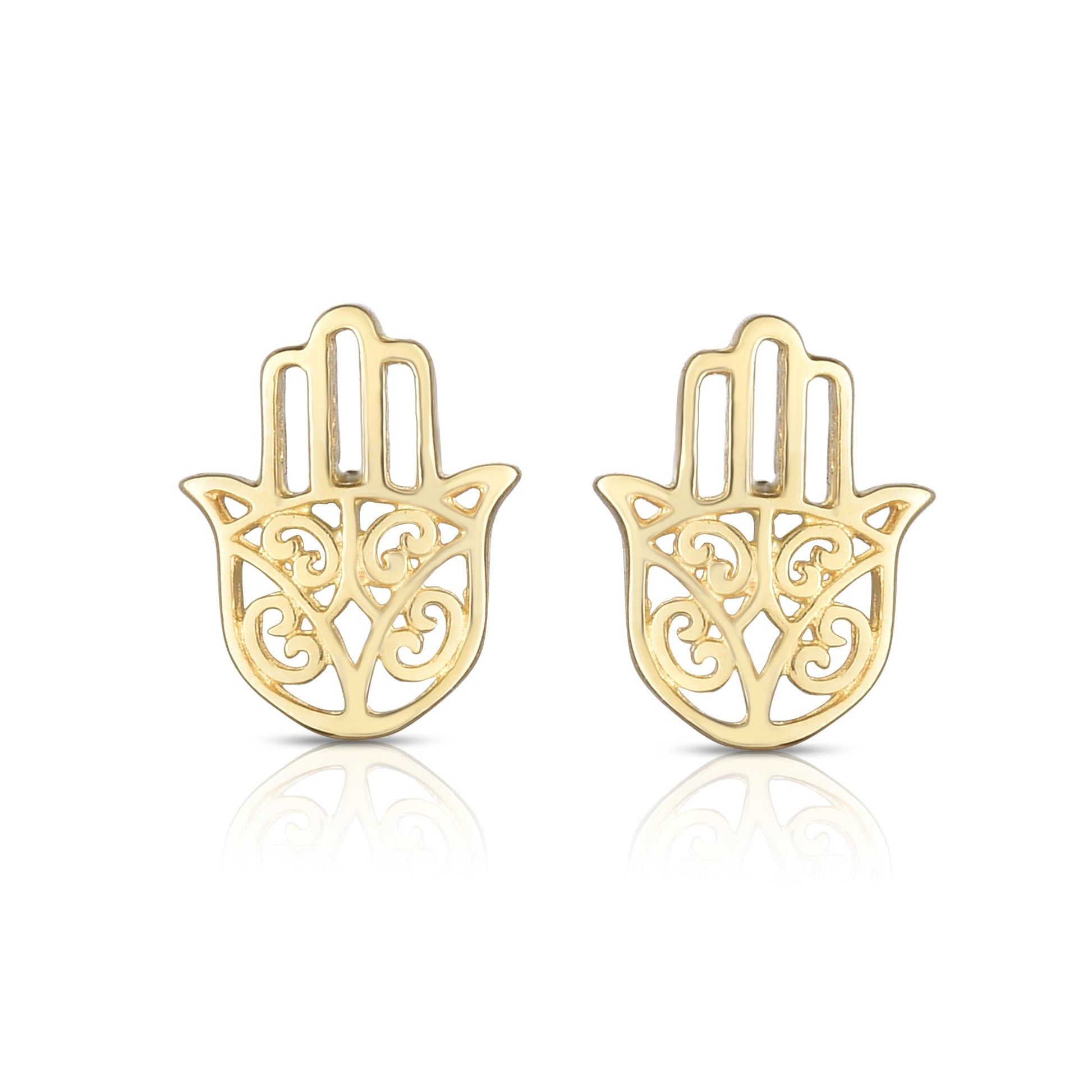 Royal Chain 14K Gold Hamsa Stud Earring ER6850