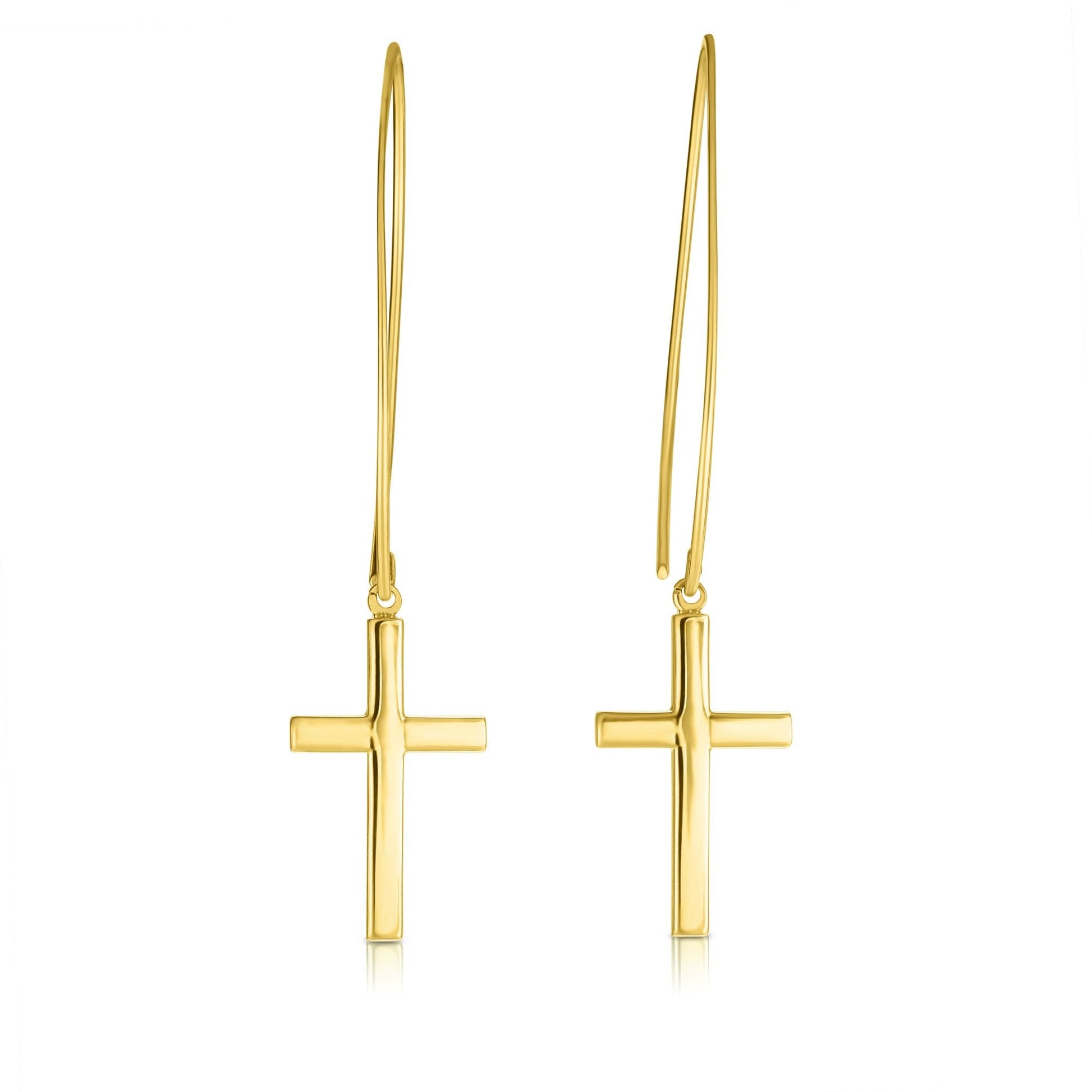 Royal Chain 14K Gold Small Cross Threader Earring ER6905