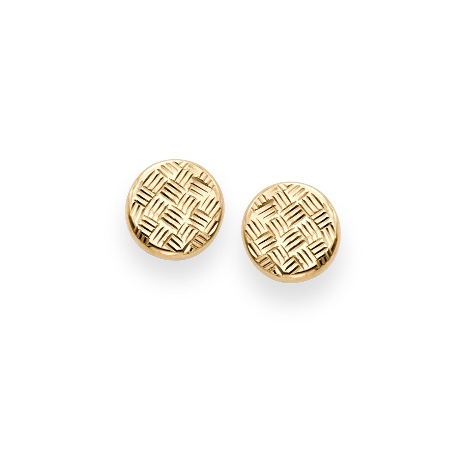 Royal Chain 14K Gold Round Diamond Cut Post Earring ER7076