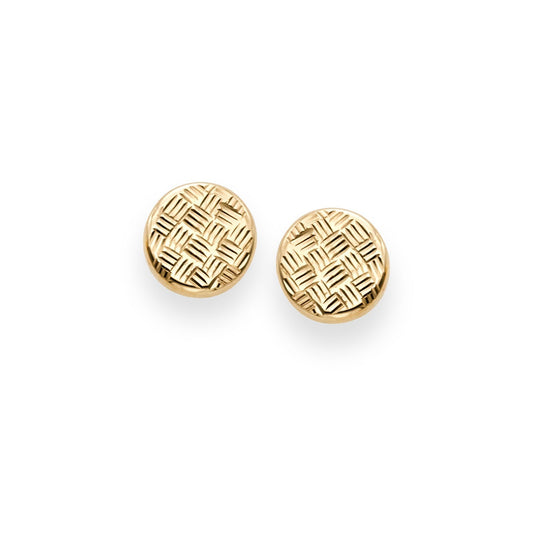 Royal Chain 14K Gold Round Diamond Cut Post Earring ER7076