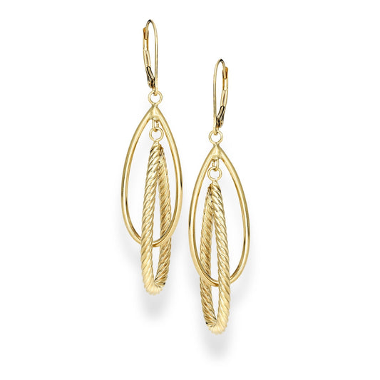 Royal Chain 14K Gold Polished & Twist Dangle Earring ER7083