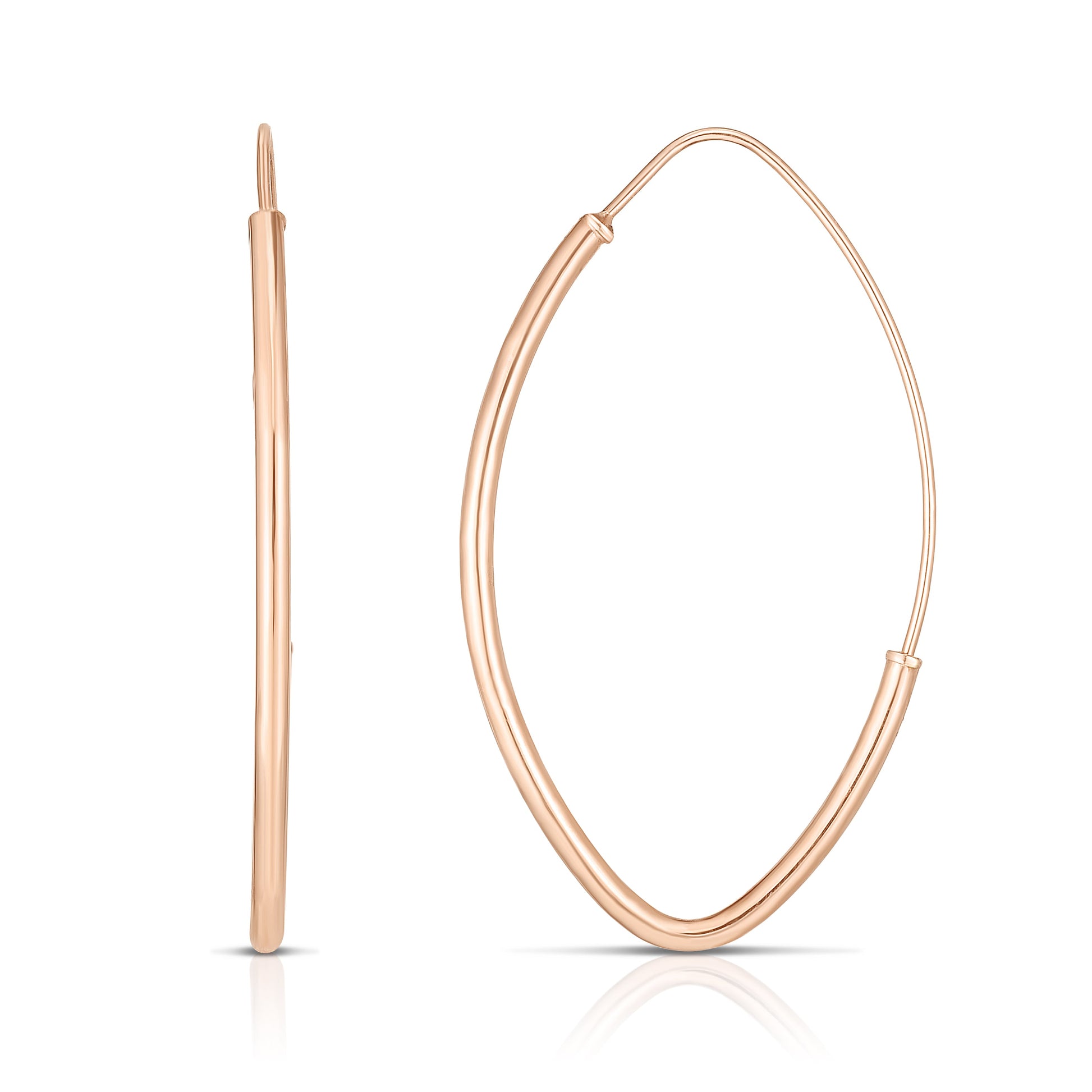 Royal Chain 14K Gold Small Polished Marquise Fashion Hoop Earring ER7140