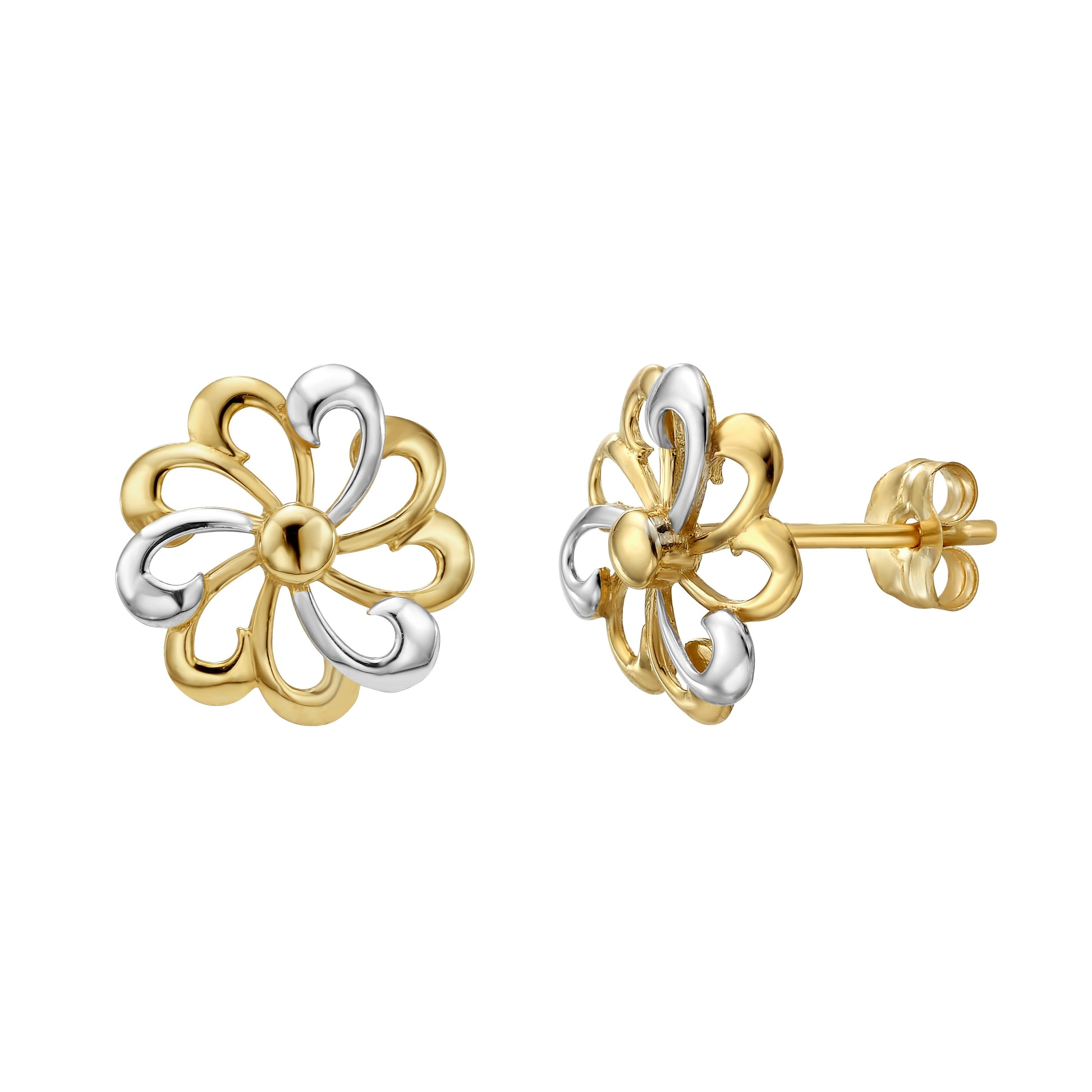 Royal Chain 14K Gold Flower Stud Earring ER8158