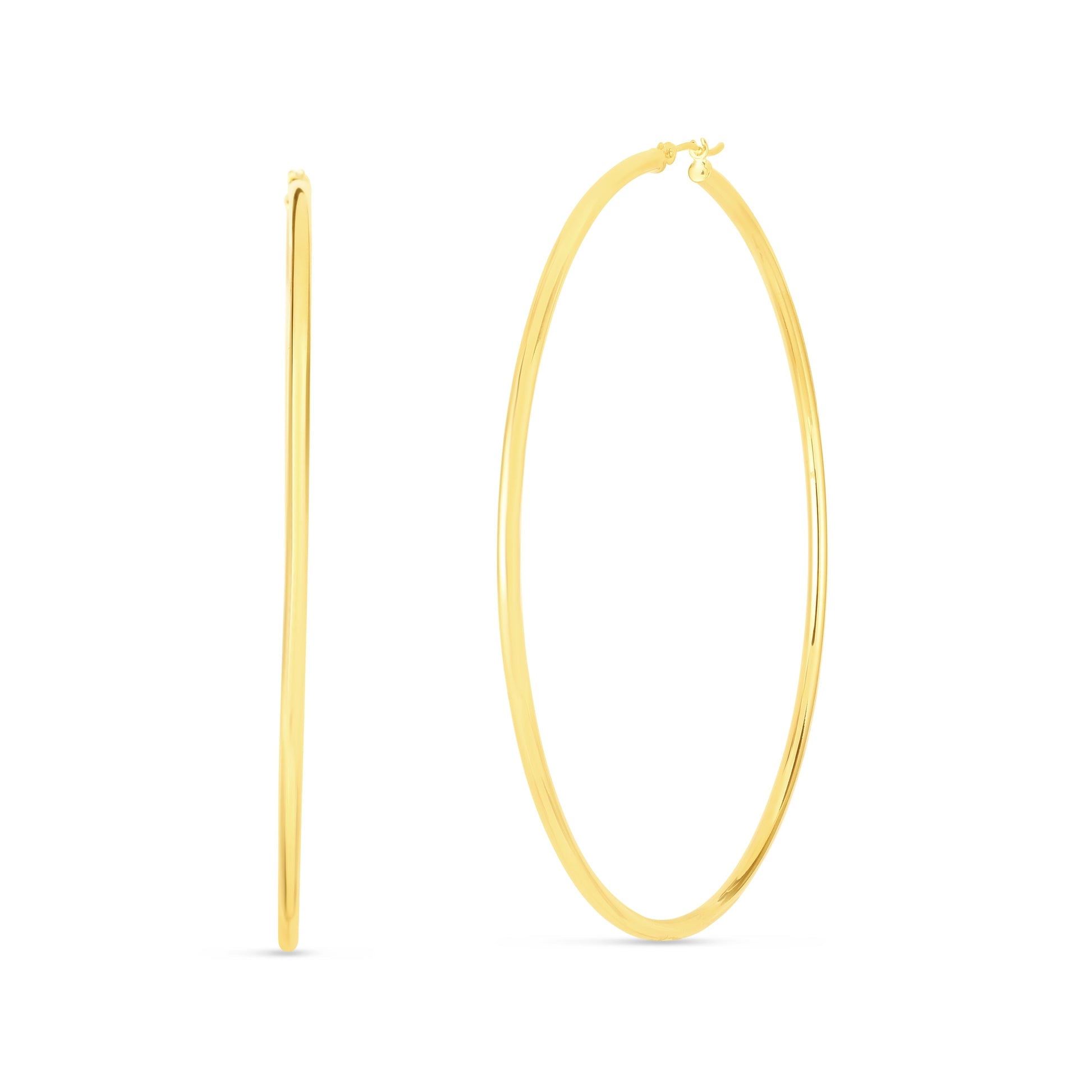 Royal Chain 14K Gold 2x70mm Polished Hoop Earring ER8709