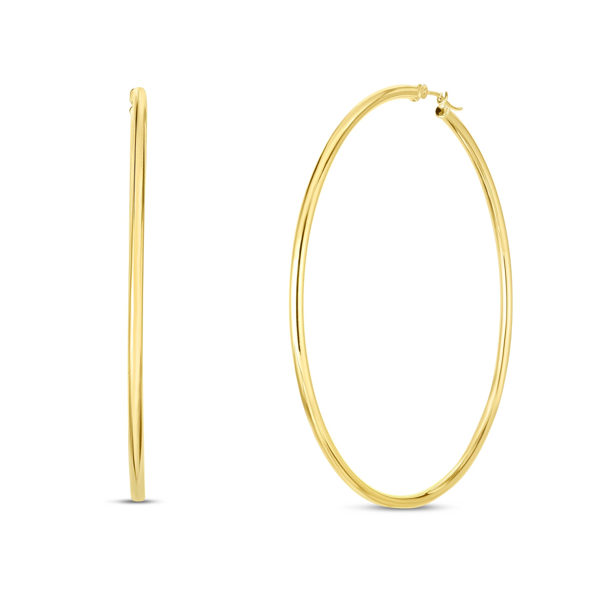 Royal Chain 14K Gold 2x60mm Polished Hoop Earring ER8710