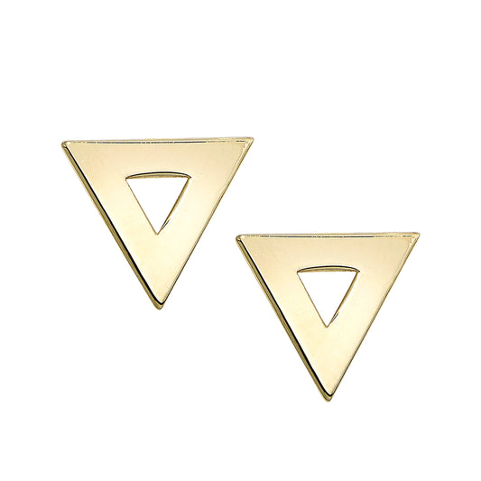 Royal Chain 14K Gold Polished Open Triangle Stud Earring ER8800