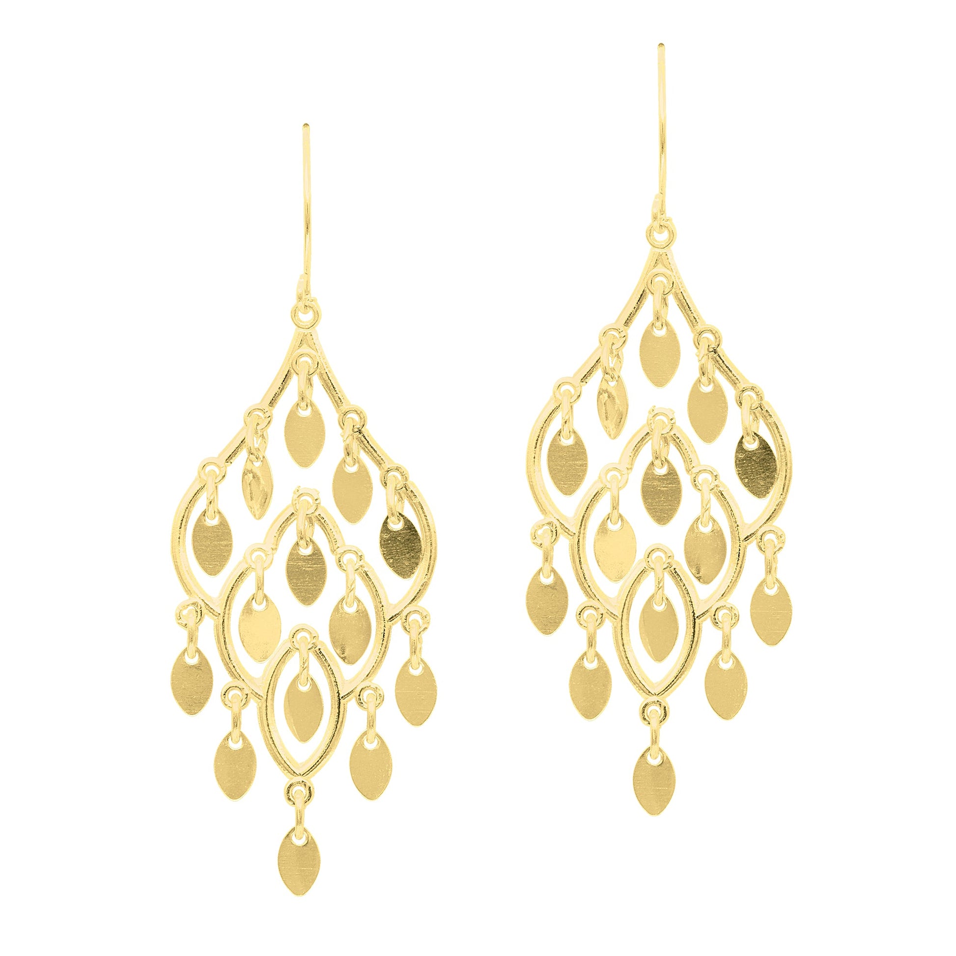 Royal Chain 14K Gold Polished Chandelier Earring ER949