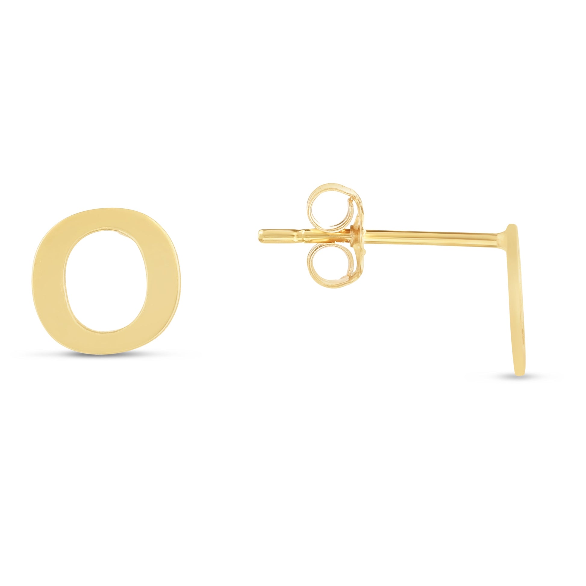Royal Chain 14K Gold Initial O Stud Earring ERO11192