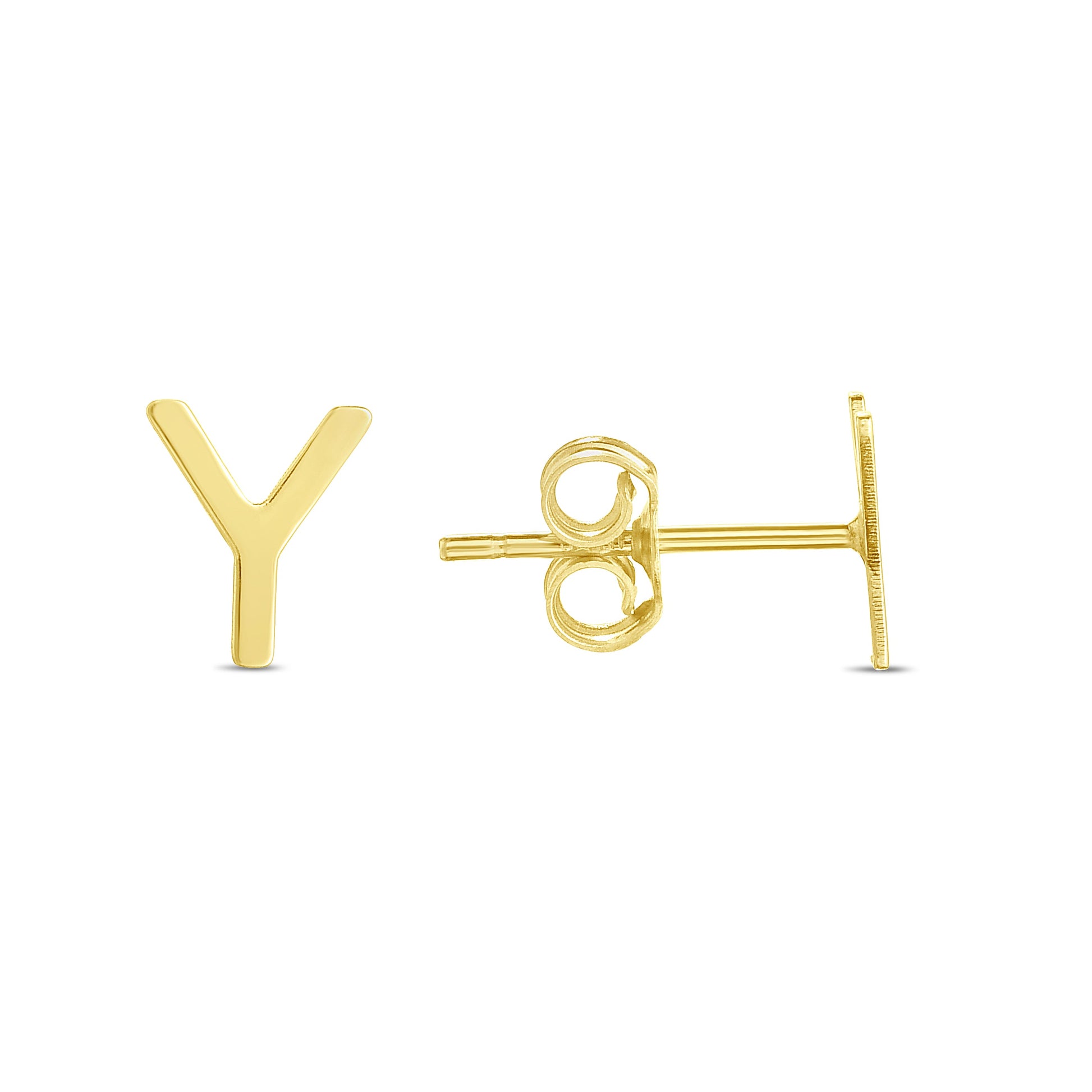 Royal Chain 14K Gold Initial Y Stud Earring ERY11192