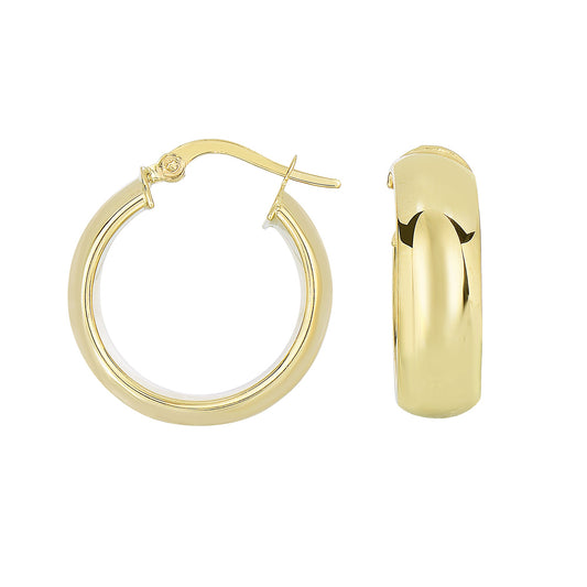 Royal Chain 14K Yellow Gold Polished Tube Hoop Earring F664