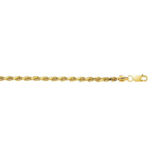 14K Gold 3.2mm Lite Rope Chain