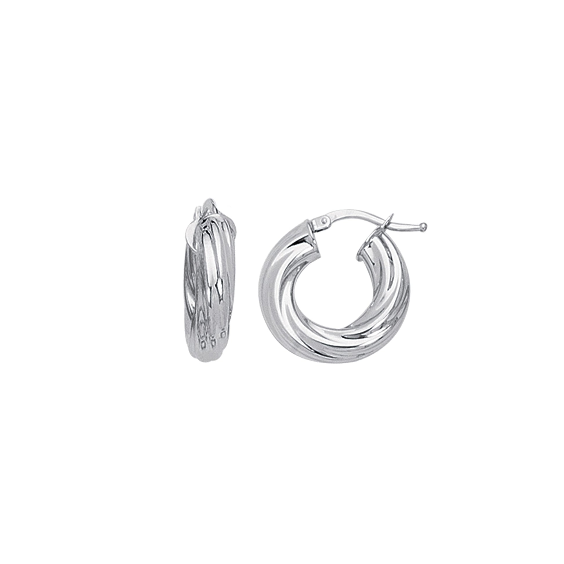 Royal Chain 14K Gold Chubby Round Twist Hoop Earring IT664