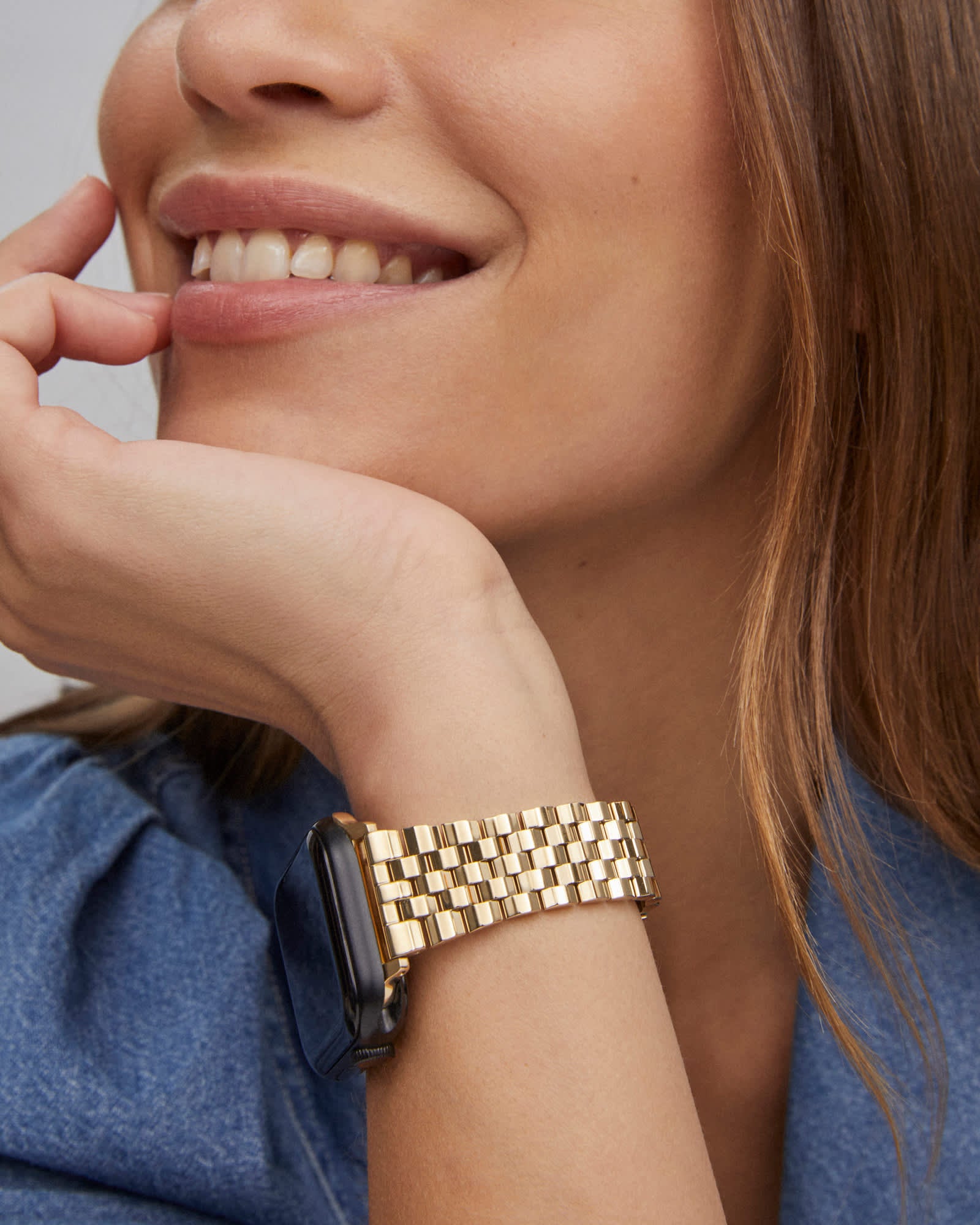 Alex 5 Link Watch Band in Gold Tone Stainless Steel 9608801642