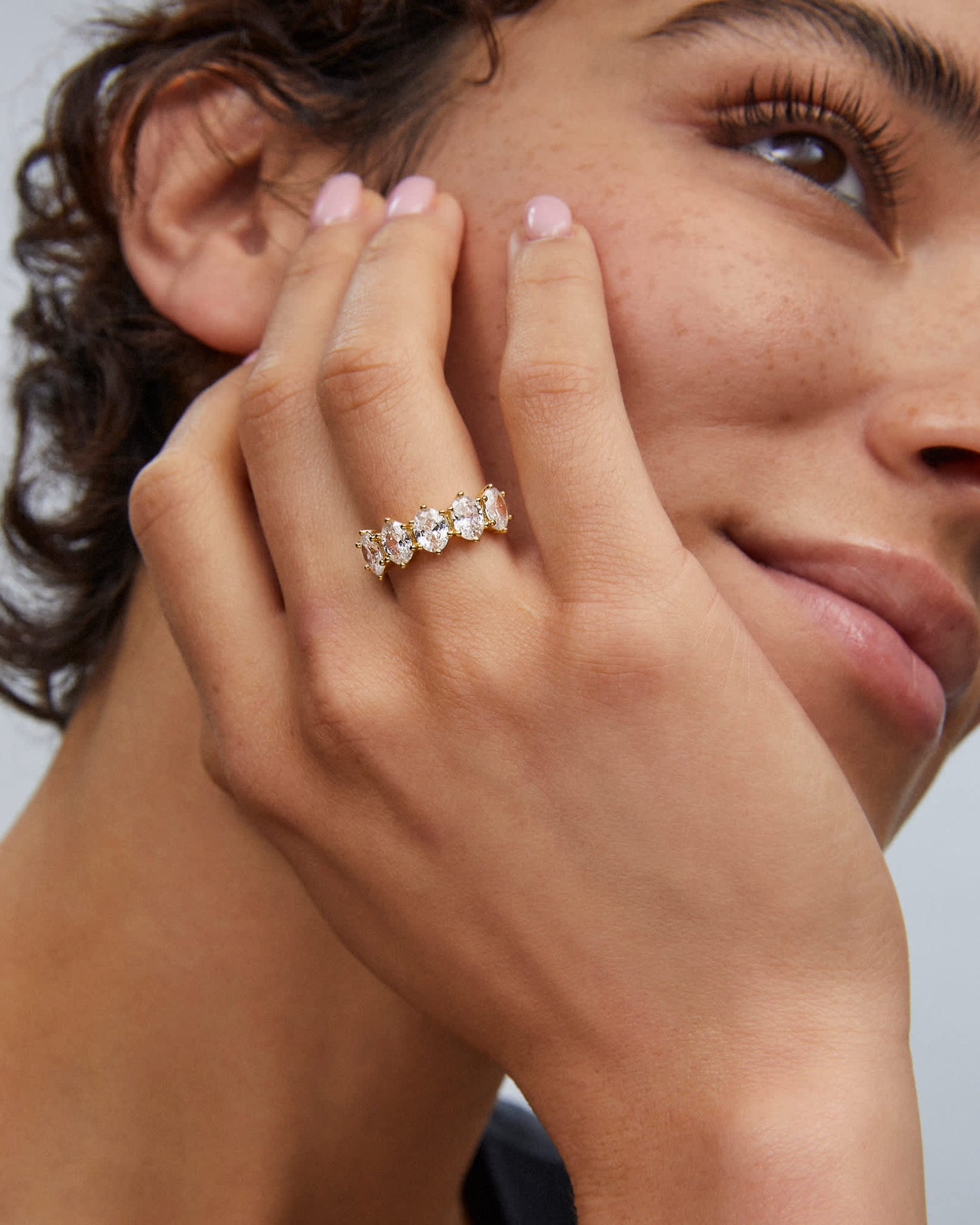 Cailin Gold Crystal Band Ring