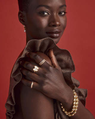 Haley Bow Gold Band Ring 196088873374