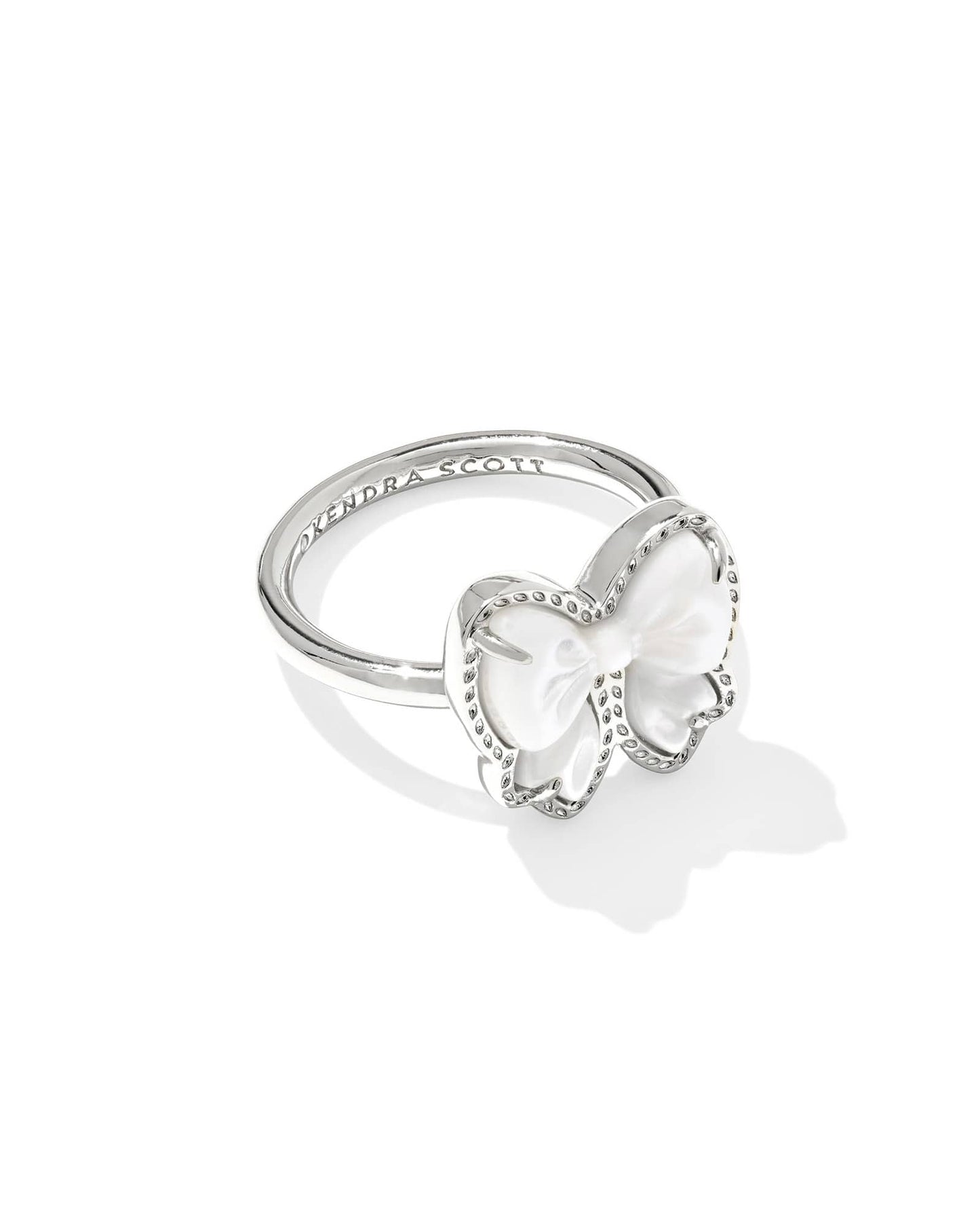 Haley Bow Silver Band Ring 196088876474