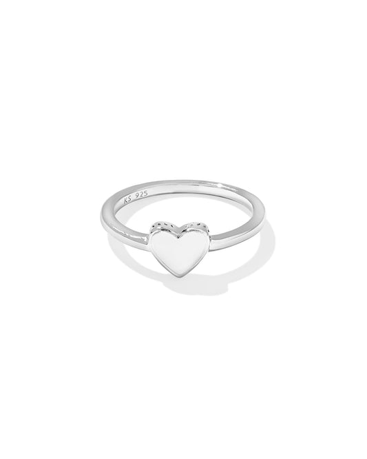 Jasmine Heart Band Ring in Sterling Silver 196088745046