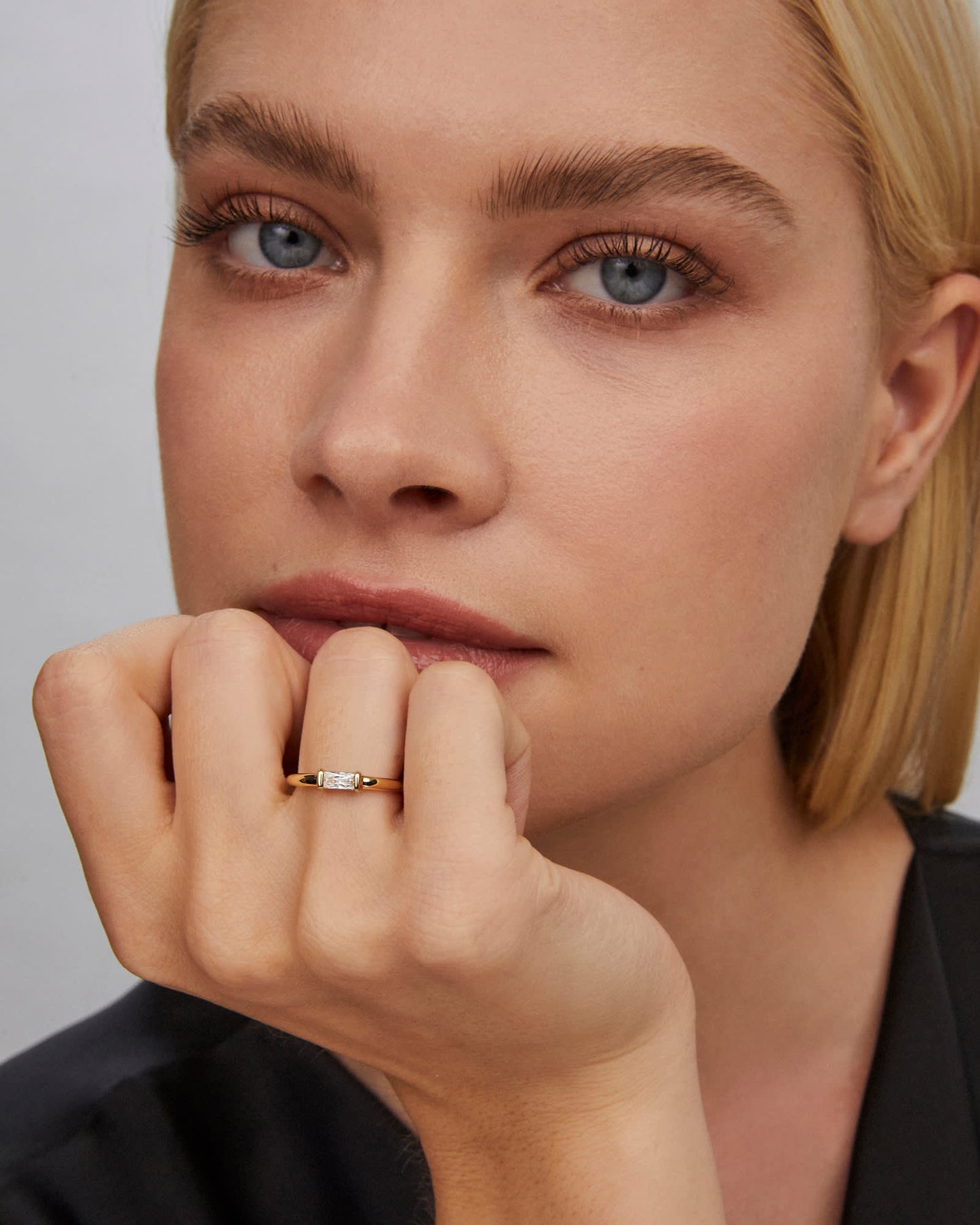 Juliette Silver & Gold Band Ring in White CZ