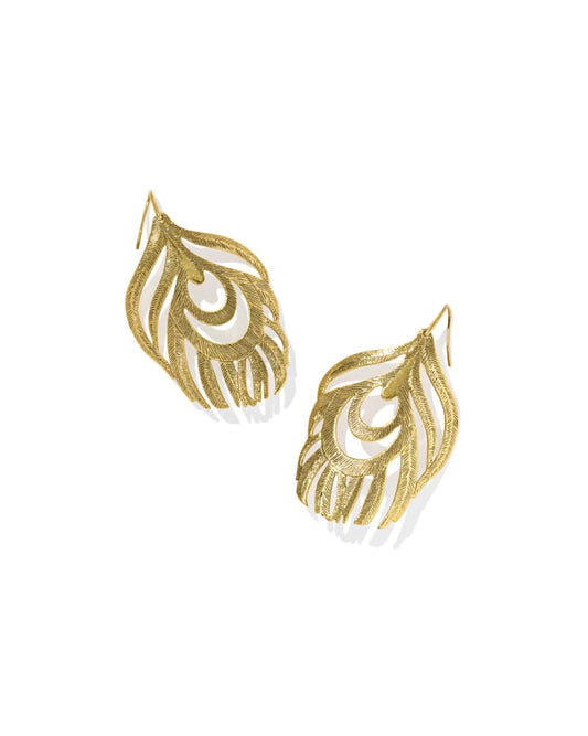 Kendra Scott Karina Vintage Gold Statement Earrings 