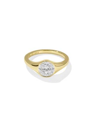 Kristen 18k Gold Vermeil Band Ring in White Topaz 196088747682
