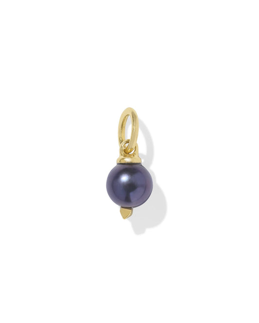 Mabel 18k Gold Vermeil Pearl Accent Charm in Peacock Pearl